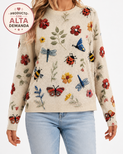 Encantado | Suéter Floral Tejido