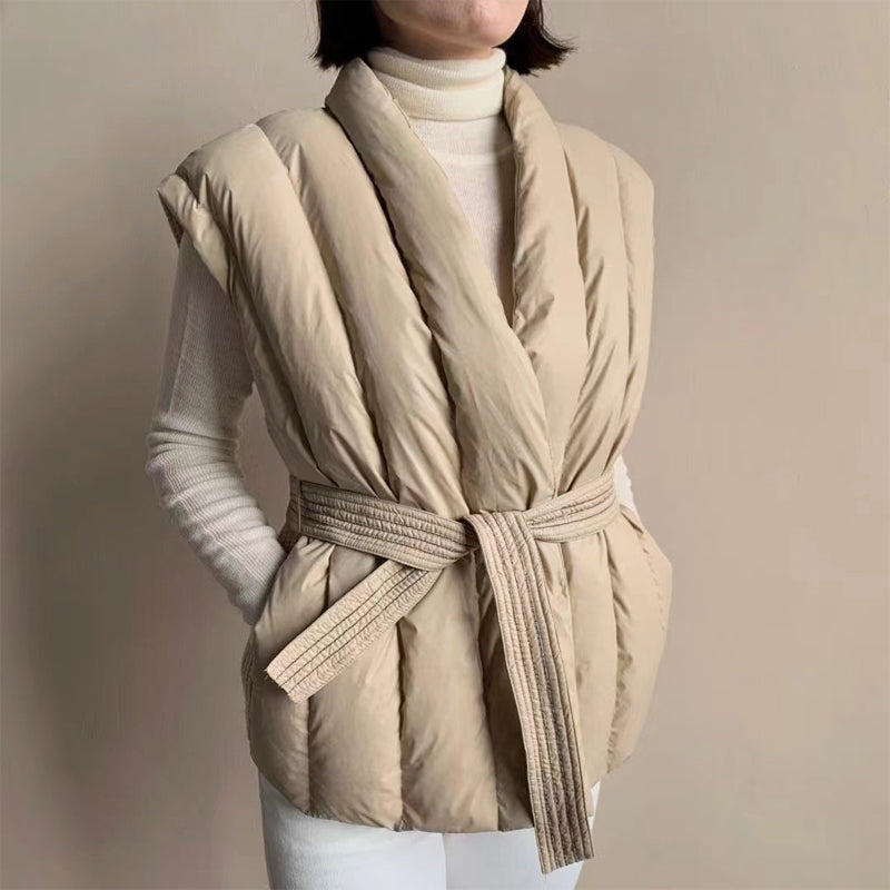 Elegance | Chaleco Acolchado Beige