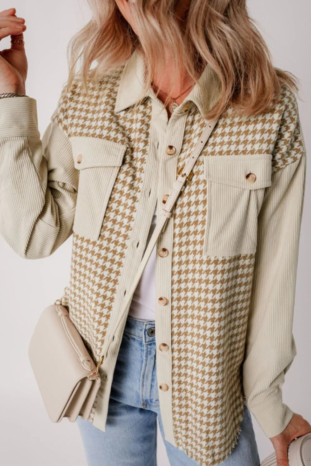 Luz | Chaqueta Pata de Gallo - Beige