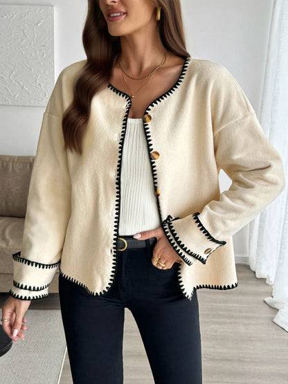 Ángela | Chaqueta Botonera Chic - Beige