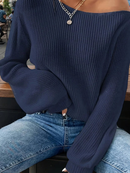 Blasa | Suéter Un Hombro Acanalado With Relaxed Fit
