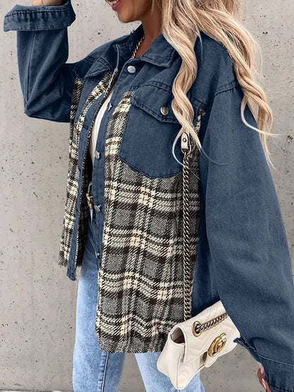 Renata | Chaqueta Cuadros Clásica - Negro