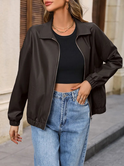Claudia | Chaqueta Polar Zip - Chocolate