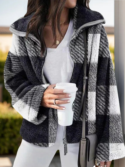 Cecilia | Chaqueta Tartán Elegante - Negro