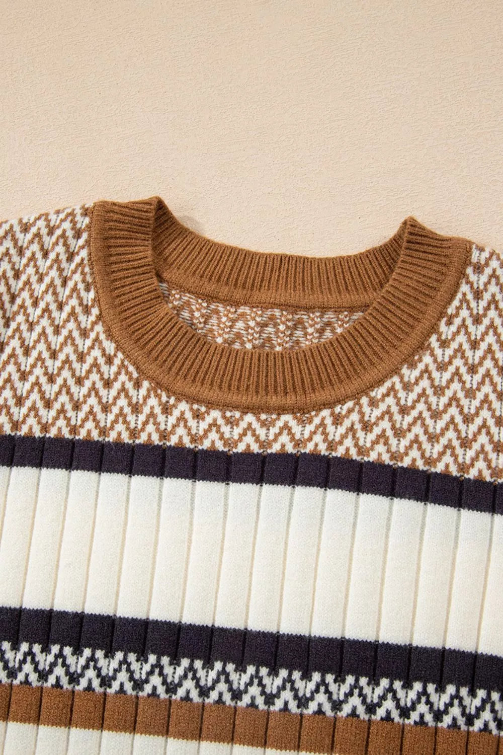Dunia | Suéter Stripe Stylish Estampado Tejidoted Acanalado Trim Slim