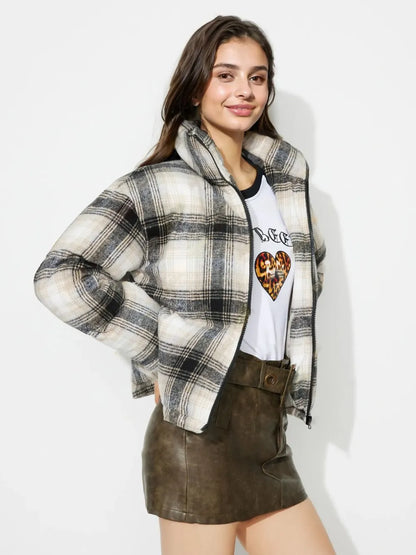 Minerva | Chaqueta Tartán Elegante - Gris