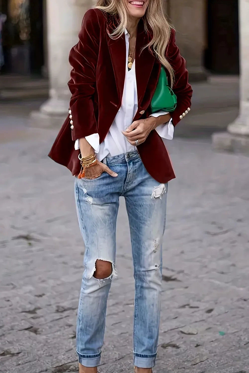 Dalila | Blazer Cuello Solapa Un Botón Clásico