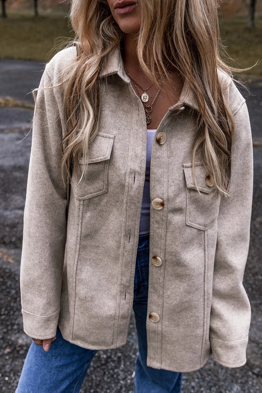 Lorena | Chaqueta Cuello Estructurado - Dust Storm
