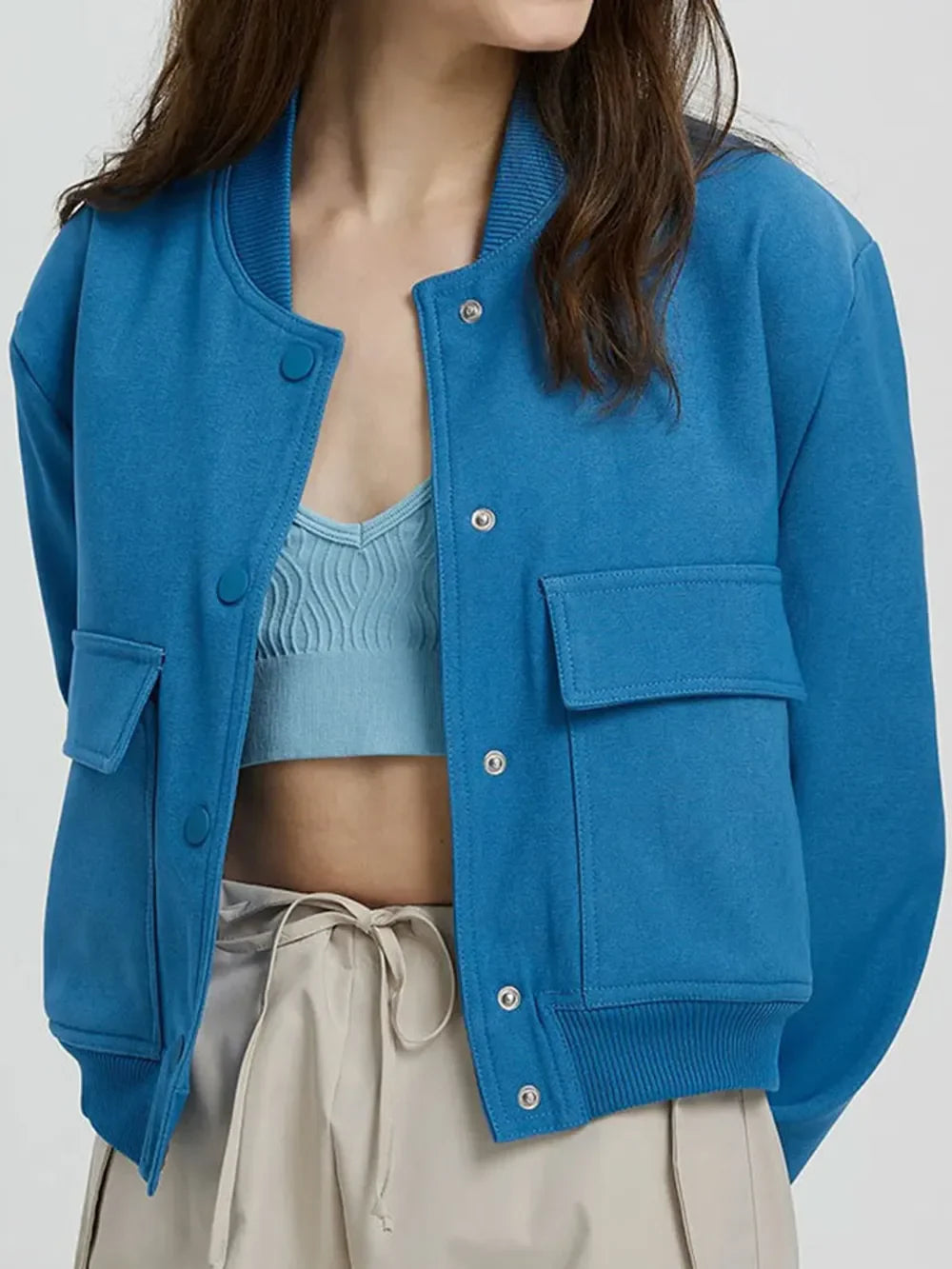 Matilde | Chaqueta con Bolsillos - Azul Cielo