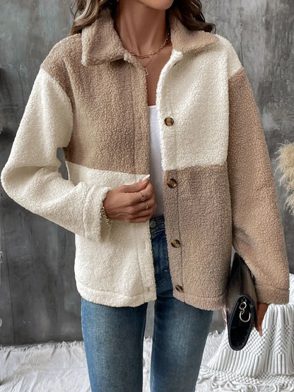 Viviana | Chaqueta Color Block - Tostado