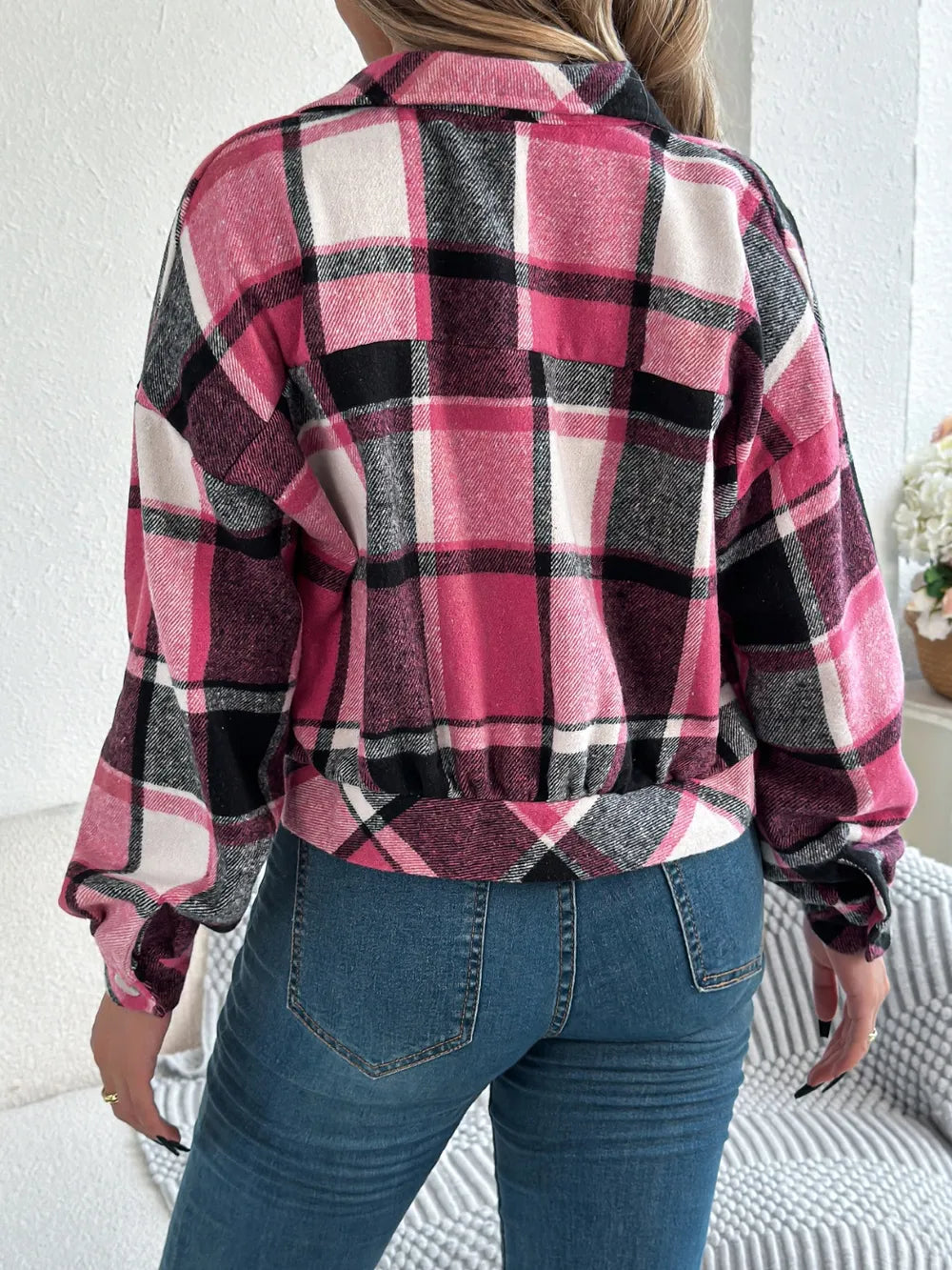 Esmeralda | Chaqueta Cuadros Clásica - Terracota