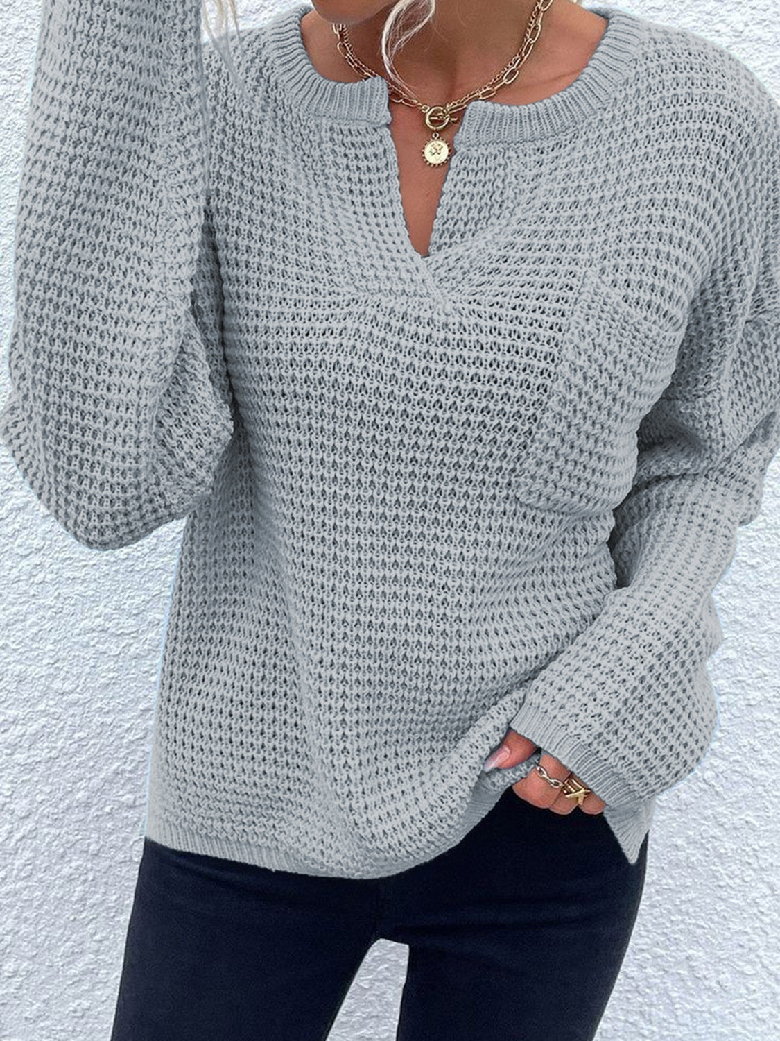 Bethany | Suéter Notched Manga Larga