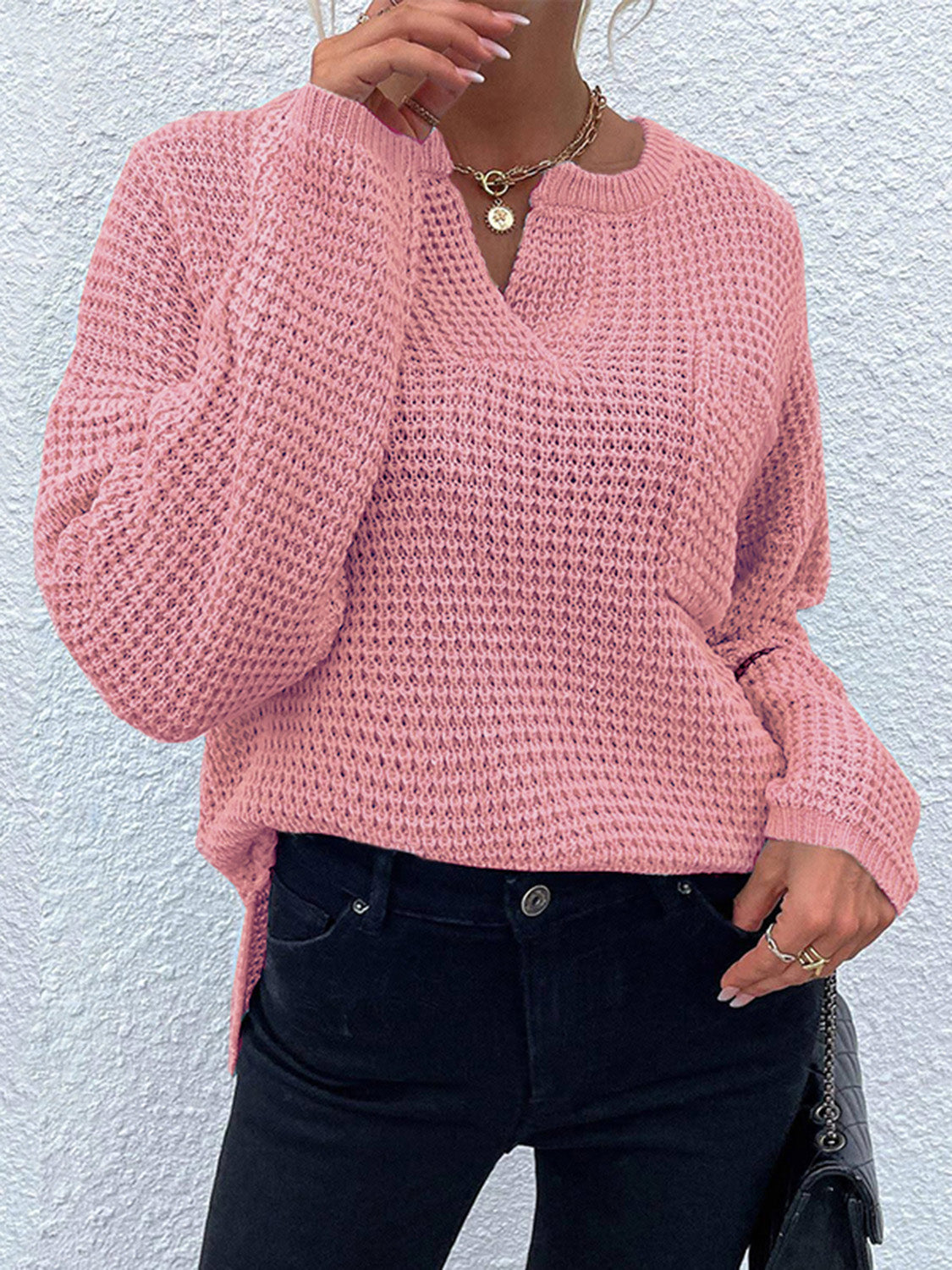Bethany | Suéter Notched Manga Larga