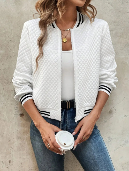 Pilar | Chaqueta Polar Zip - Blanco