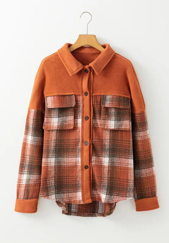 Aurora | Chaqueta Cuadros Clásica - Terracota