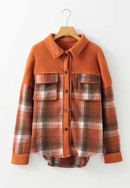 Aurora | Chaqueta Cuadros Clásica - Terracota