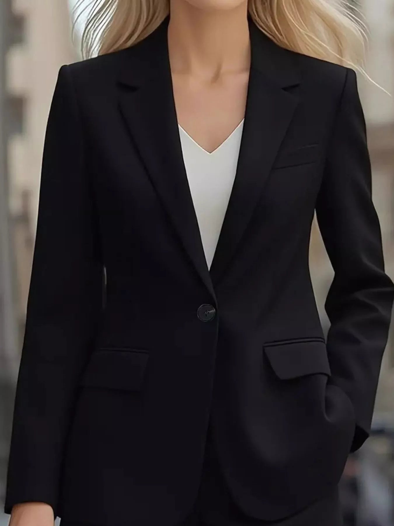 Débora | Blazer Cuello Solapa Un Botón Elegante