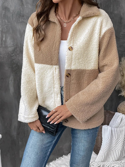 Viviana | Chaqueta Color Block - Tostado