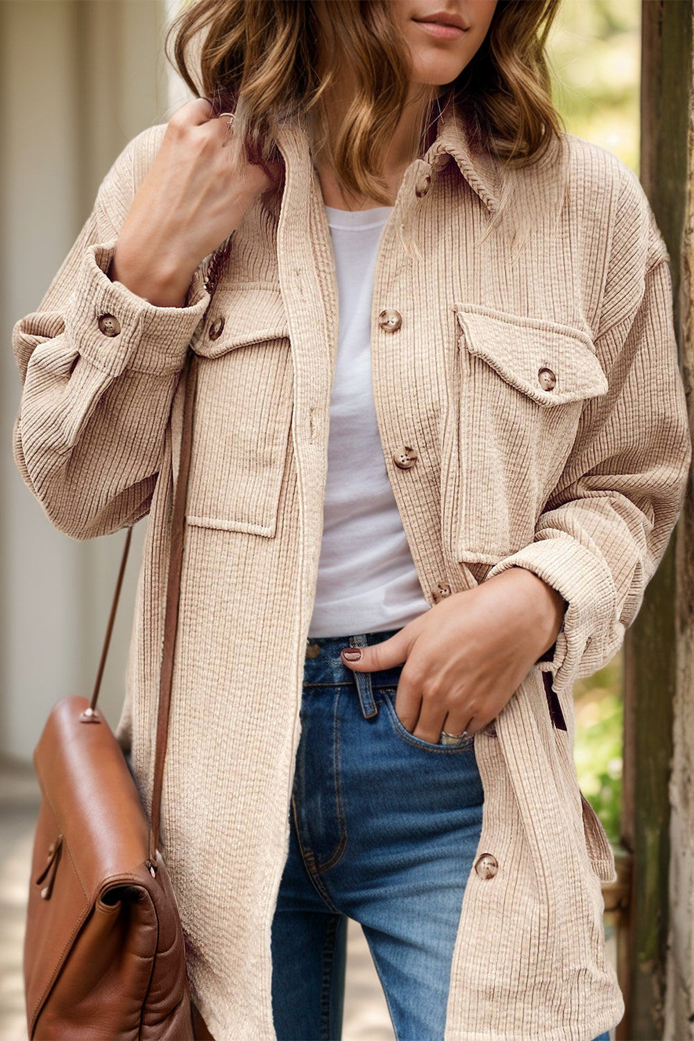 Irene | Chaqueta Hombro Caído - Beige