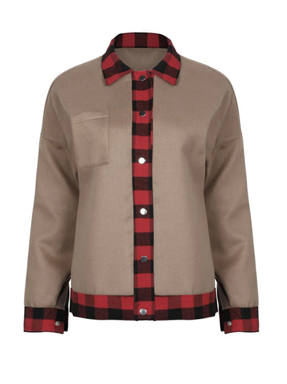 Beatriz | Chaqueta Tartán Elegante - Taupe