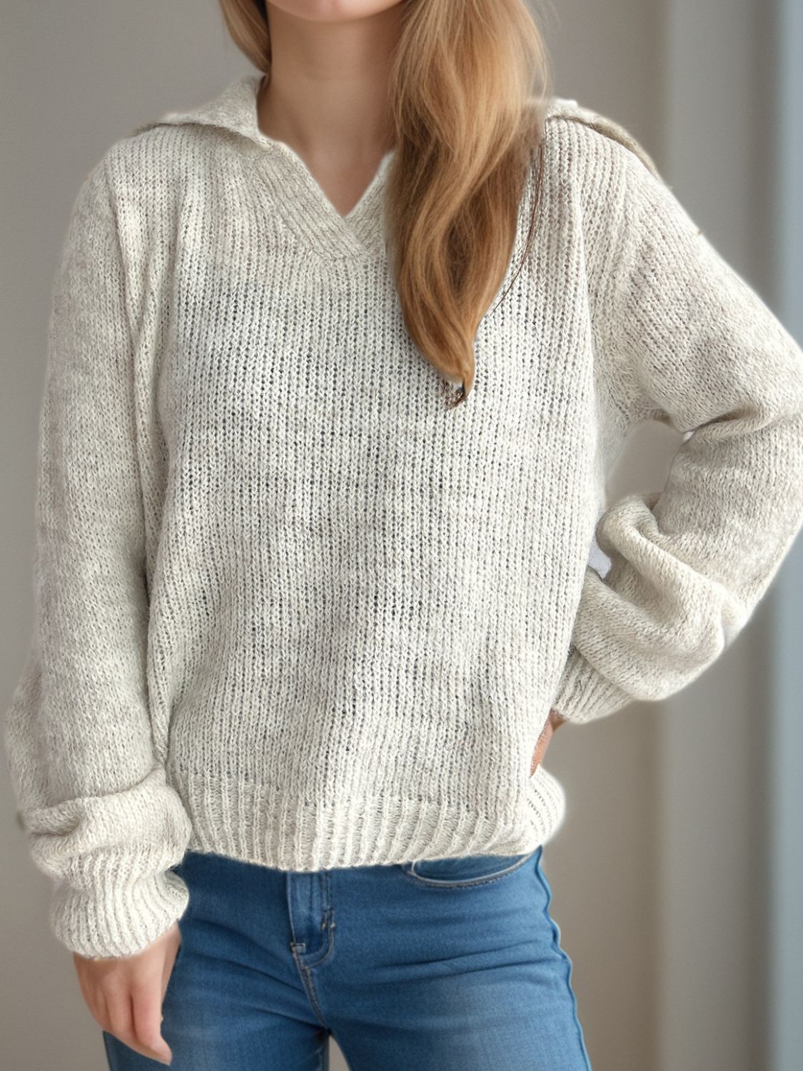 Amber | Suéter Cuello Camisero Manga Larga