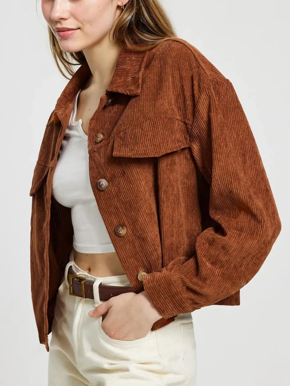 Celeste | Chaqueta Botonera Chic - Café