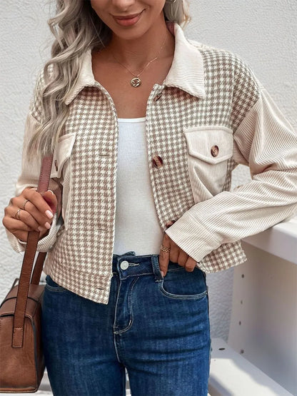 Javiera | Chaqueta Pata de Gallo - Beige