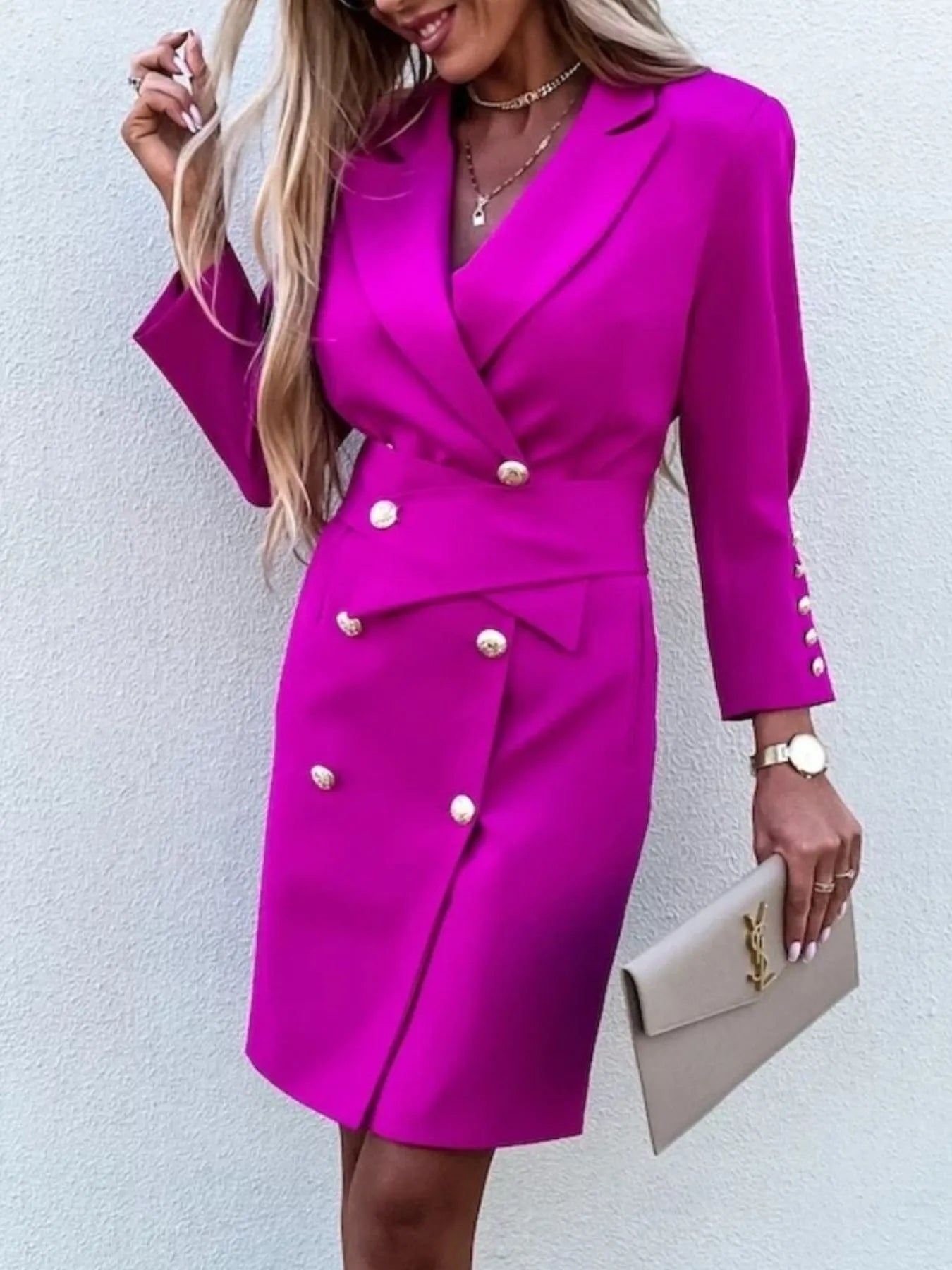 Amara | Blazer Largo Doble Botonadura