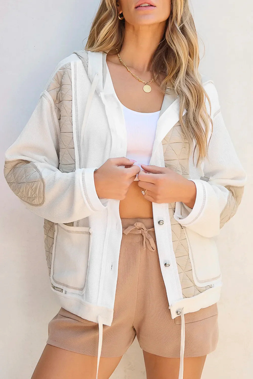 Macarena | Chaqueta Color Block - Blanco