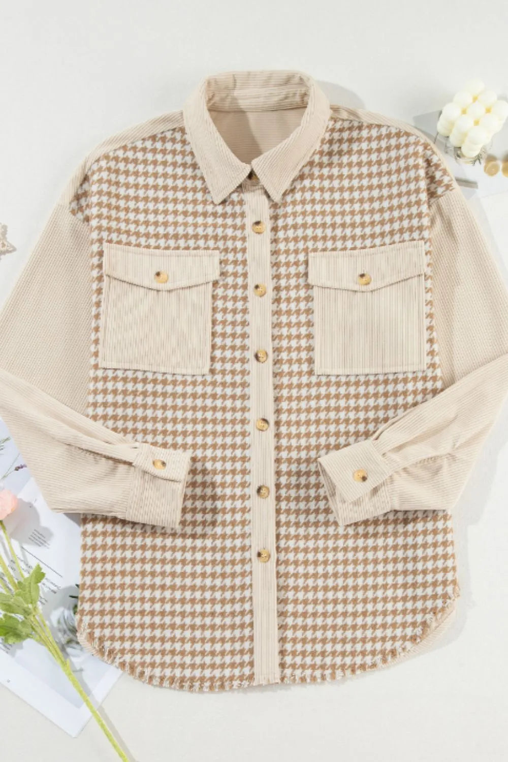 Luz | Chaqueta Pata de Gallo - Beige
