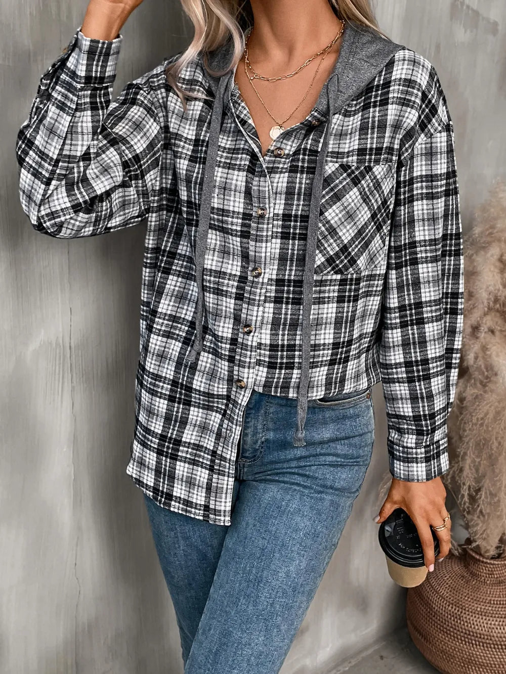 Francisca | Chaqueta con Capucha - Gris