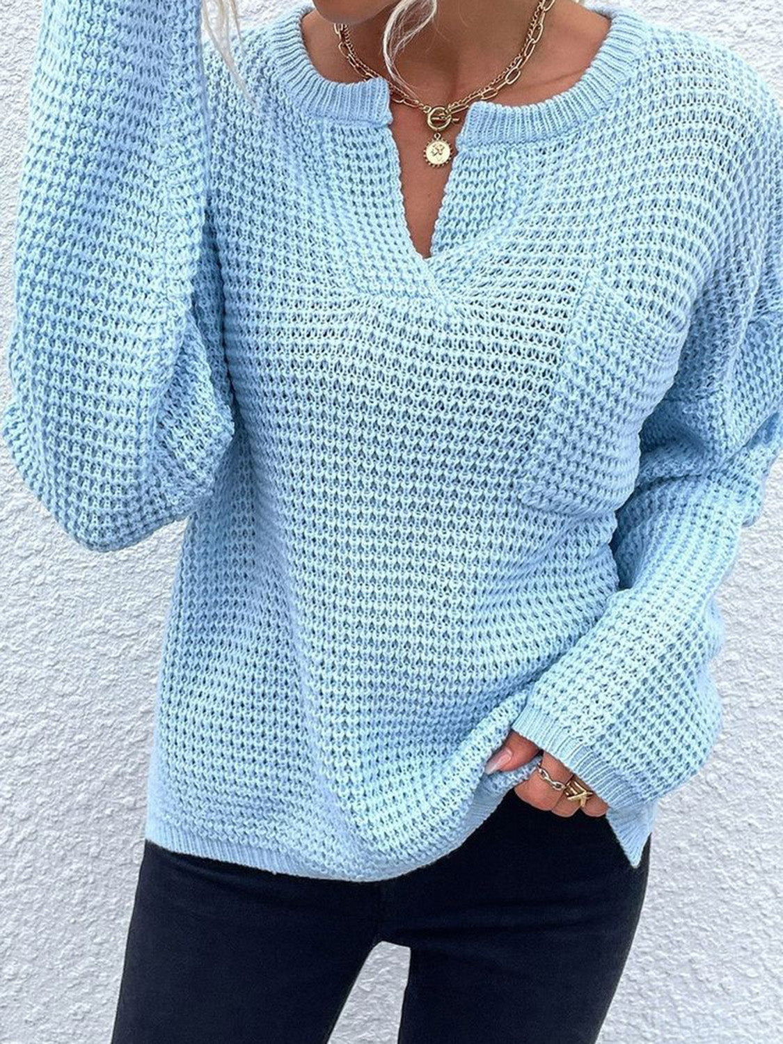 Bethany | Suéter Notched Manga Larga
