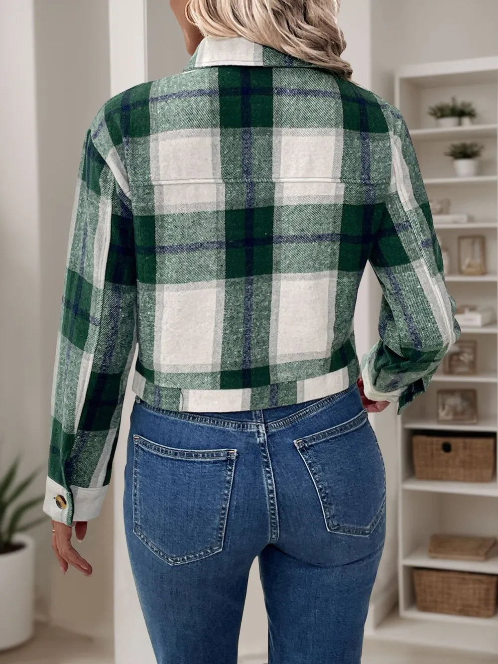 Rosa | Chaqueta Color Block - Verde Oscuro