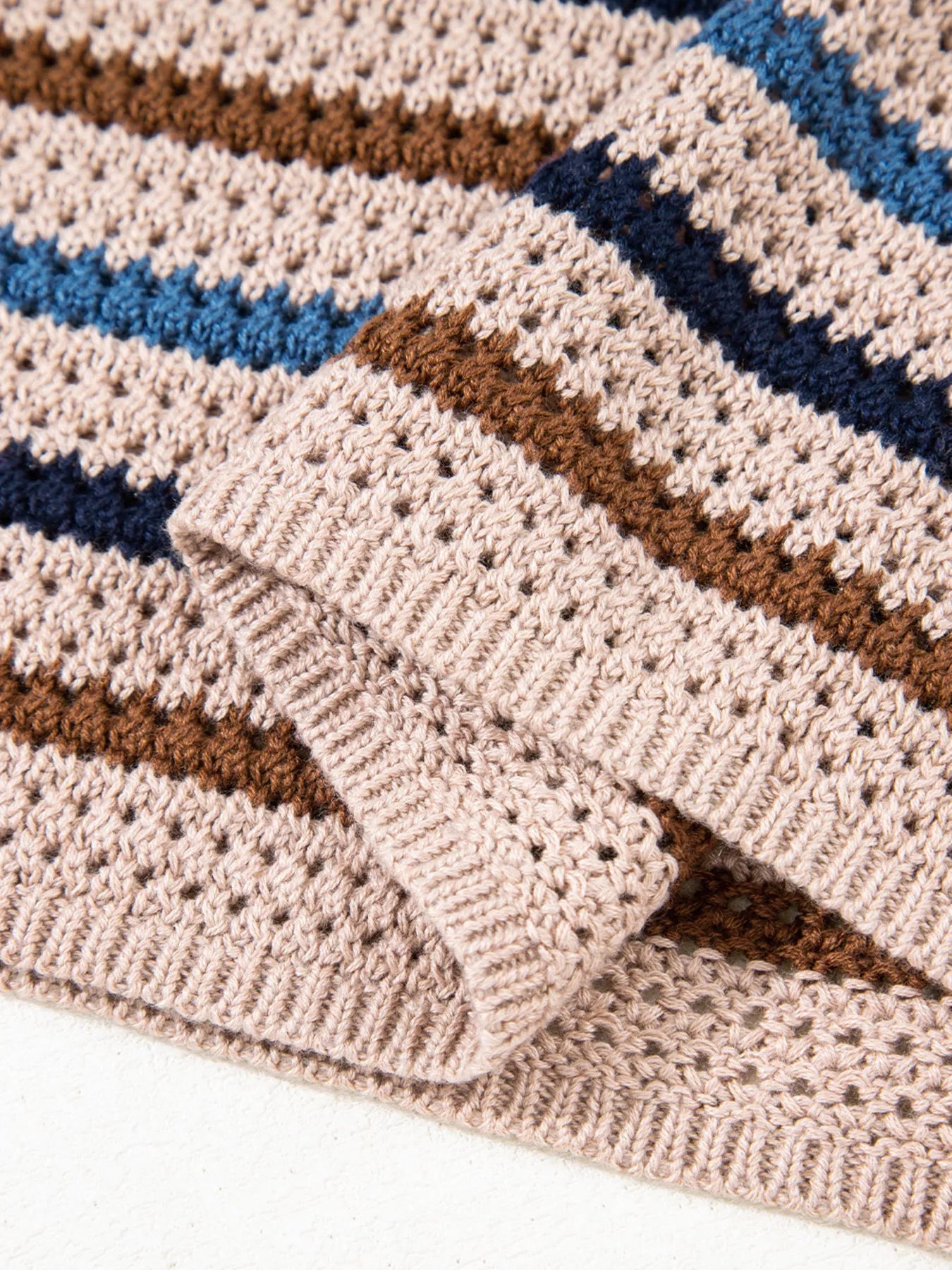 Benita | Suéter Multicolour Rayas Tejidoted Hombros Caídos Cuello Redondo