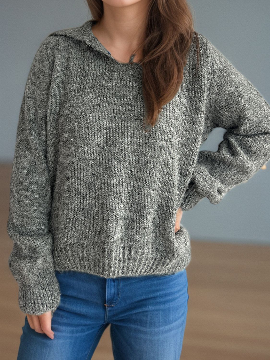 Amber | Suéter Cuello Camisero Manga Larga