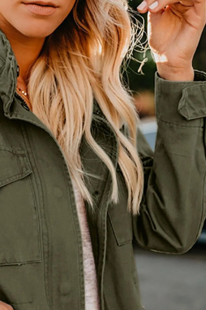 Simona | Chaqueta Polar Zip - Verde Militar