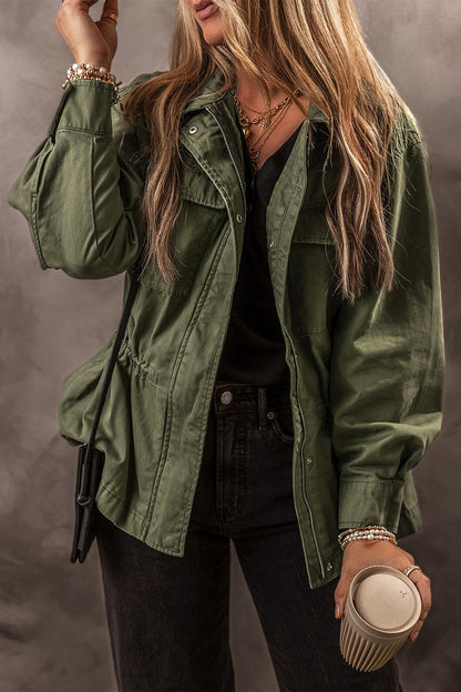 Alba | Chaqueta Polar Zip - Verde Militar