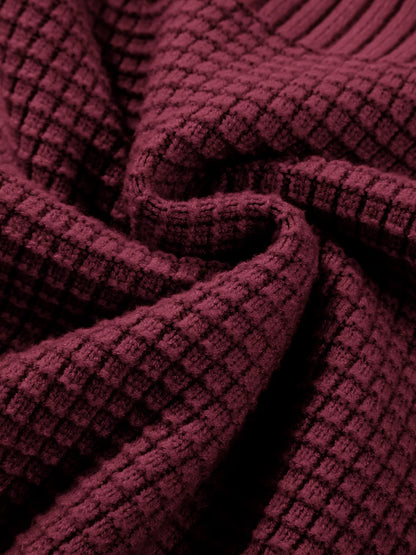Domitila | Suéter Solid Color Mixed Tejido Texturizadoted Crew