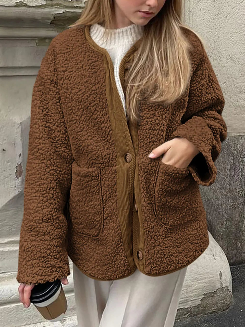 Regina | Chaqueta Sherpa Suave - Crema