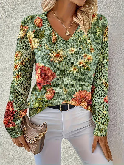 Otoñal | Suéter Floral Estampado