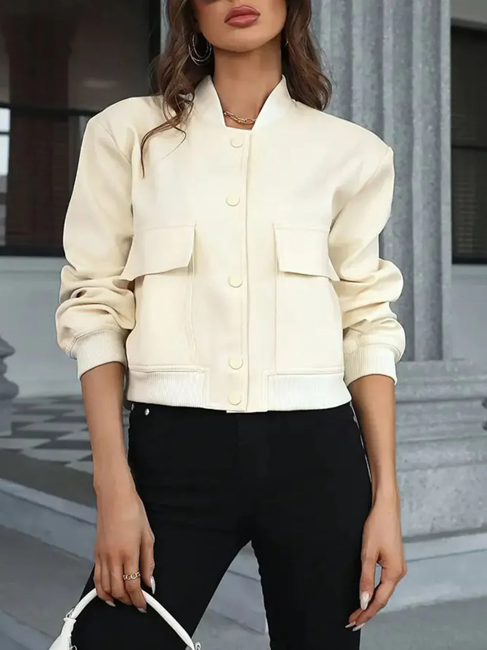 Eliana | Chaqueta con Bolsillos - Tostado