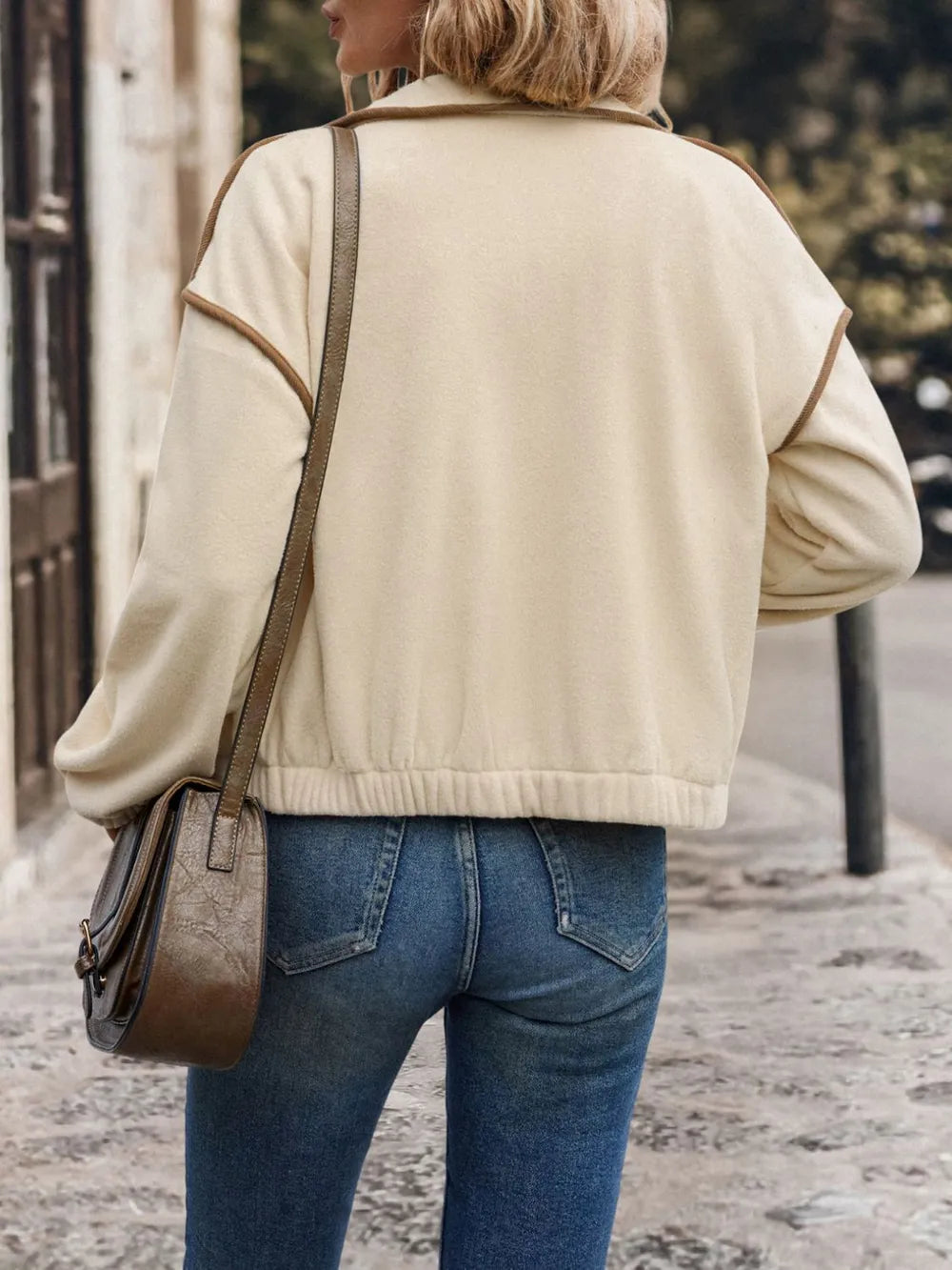 Carla | Chaqueta Polar Zip - Crema