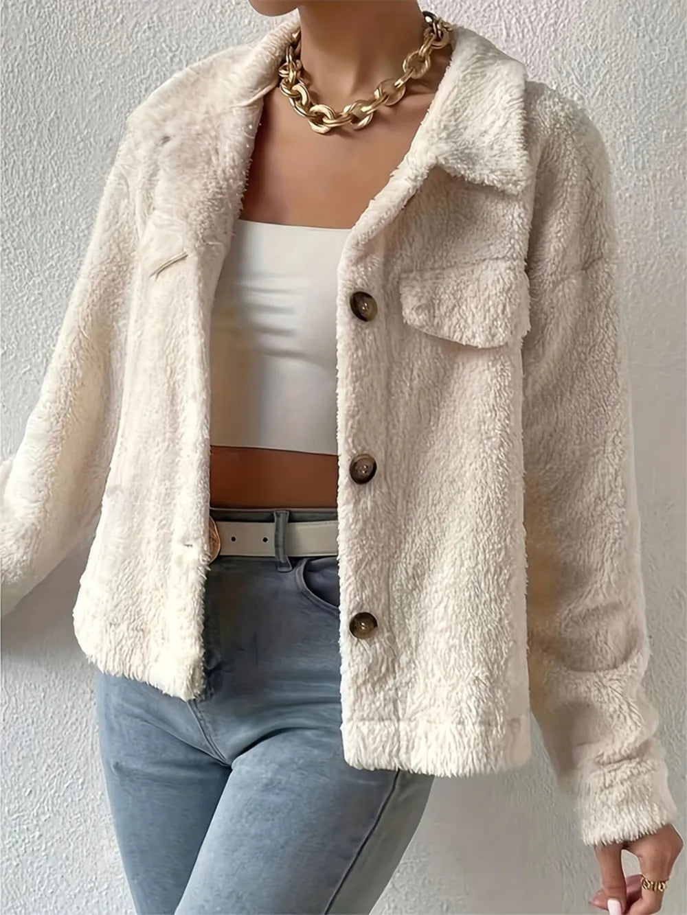 Trinidad | Chaqueta con Bolsillos - Beige