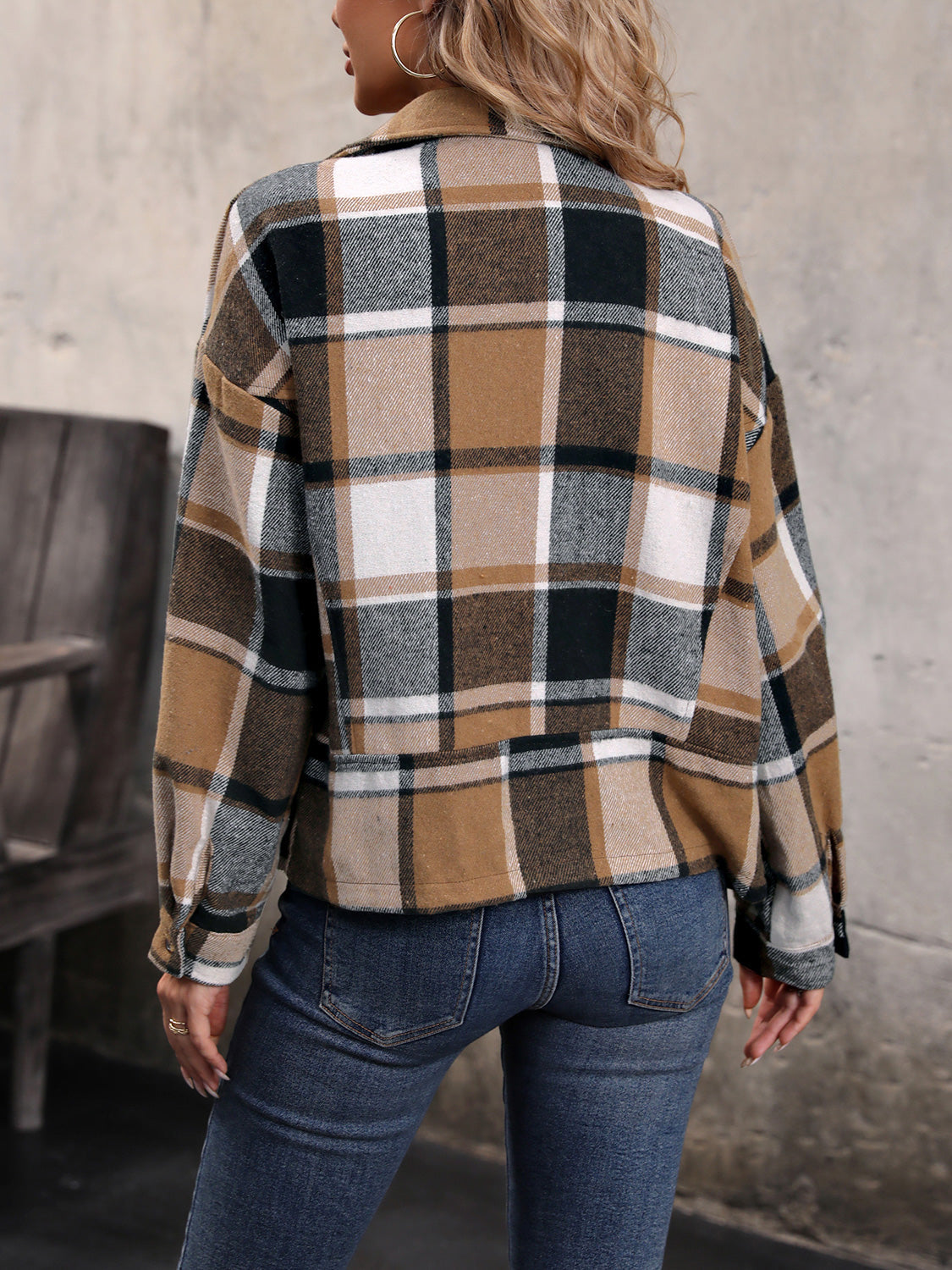 Catalina | Chaqueta Tartán Elegante - Camello