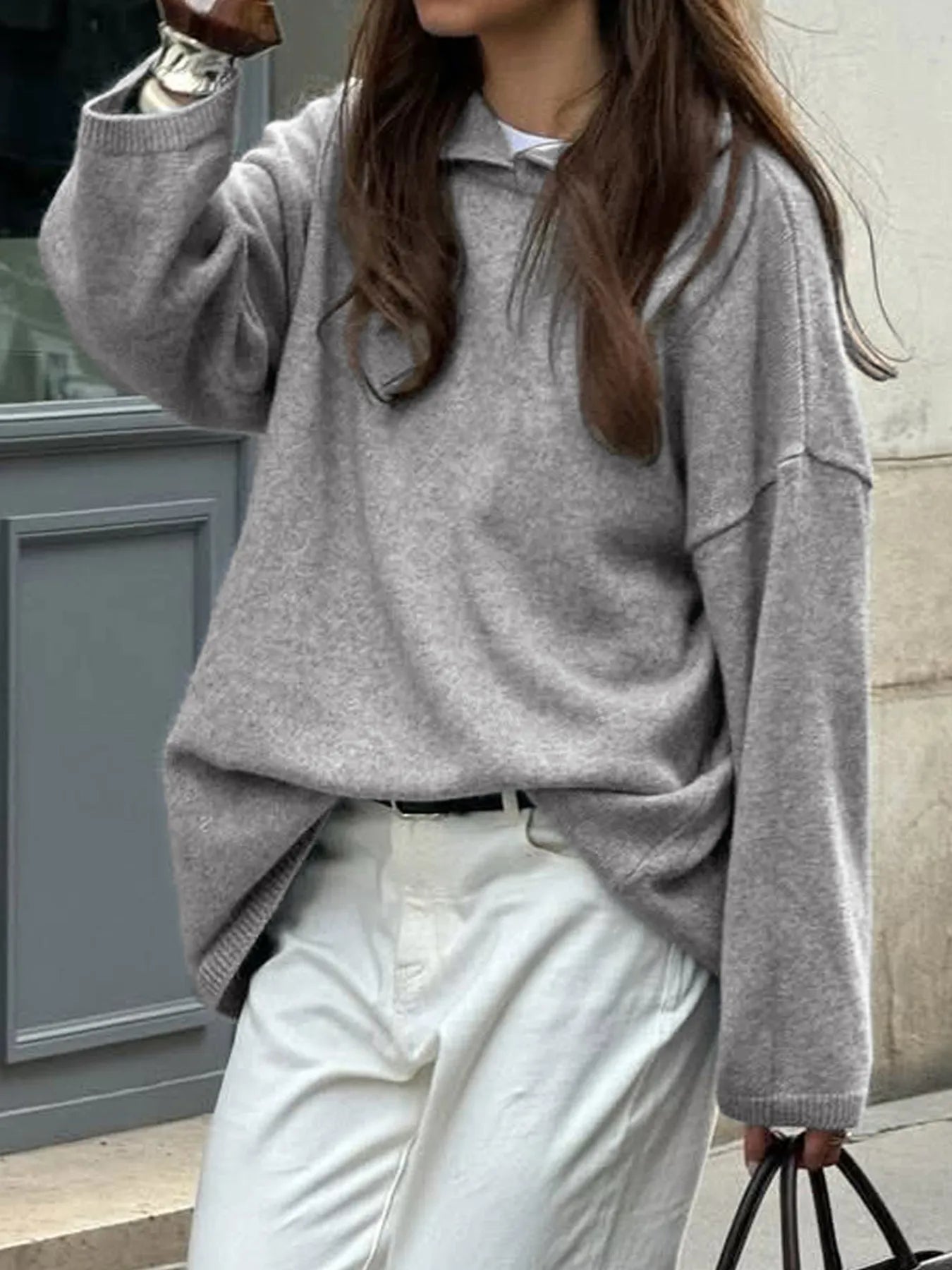 Clea | Suéter Oversize Manga Larga Con Capucha