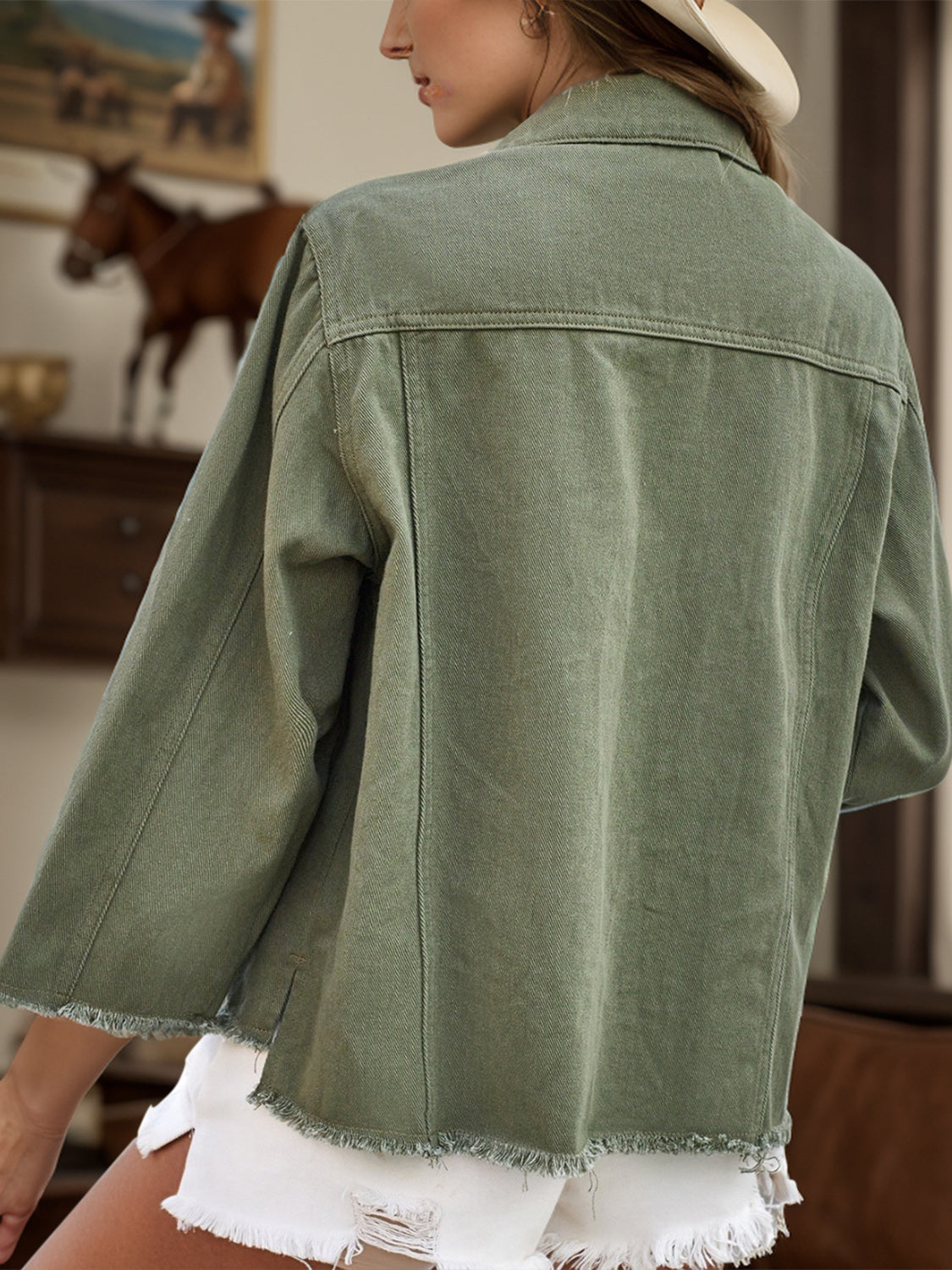 Jade | Chaqueta Denim Premium - Moss