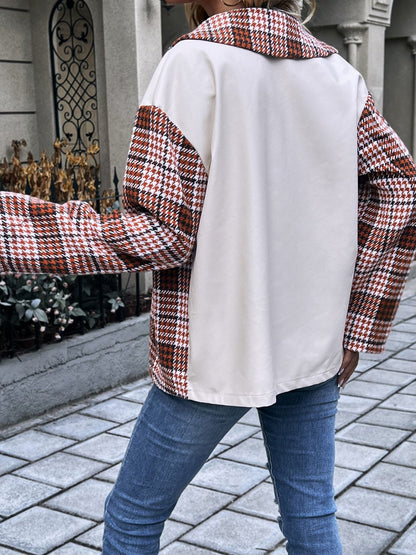 Noelia | Chaqueta Tartán Elegante - Deep Rojo