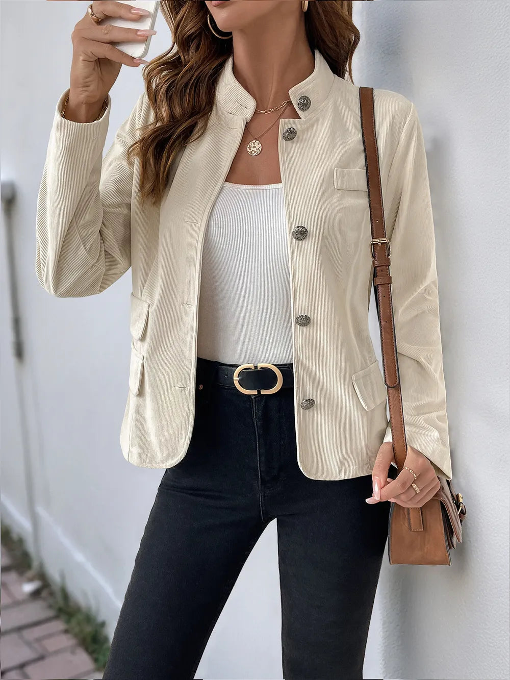 Rocío | Chaqueta Botonera Chic - Beige