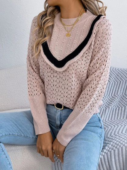 Azucena | Suéter Hollow Out With Con Contraste Trim