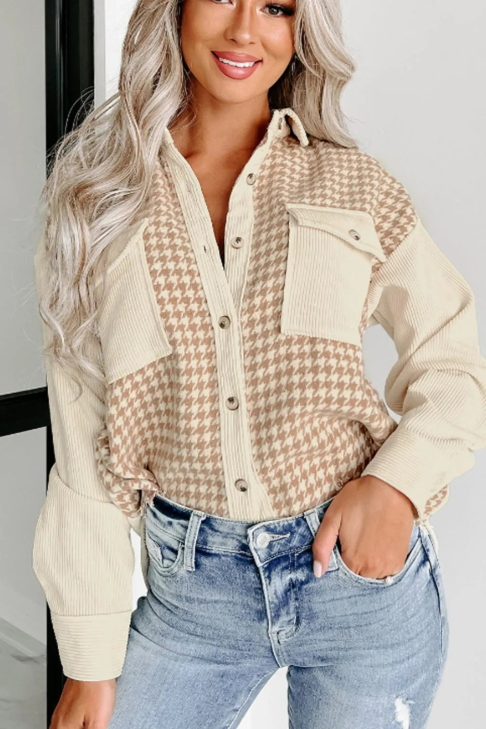 Luz | Chaqueta Pata de Gallo - Beige